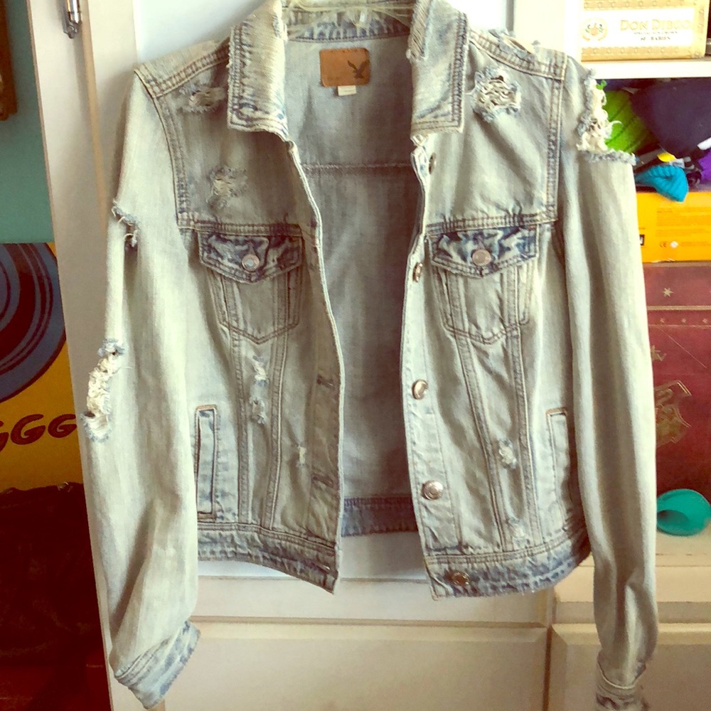 AEO destroyed denim jacket